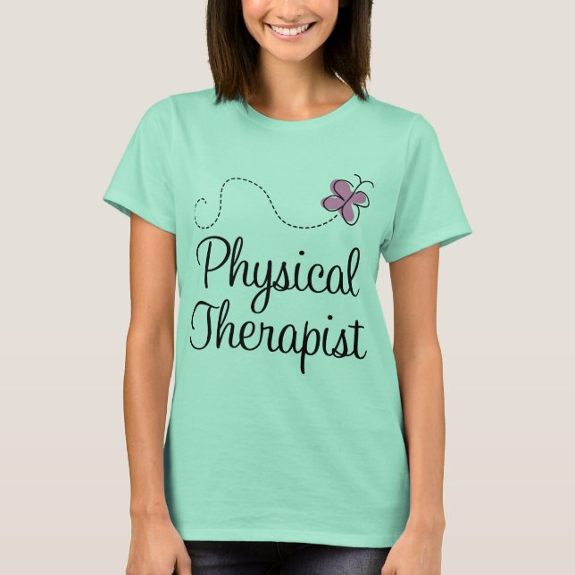T-shirt Cute Pink Butterfly Physical Therapist (Devant)