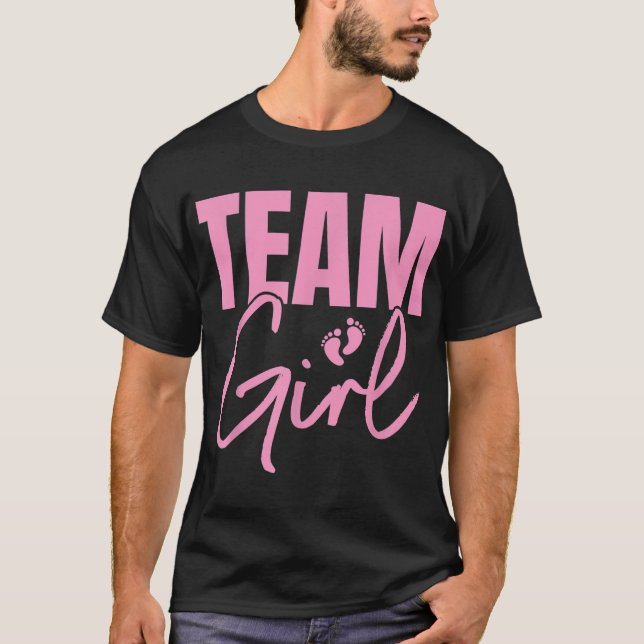 T-shirt Cute Pink Team Girl Genre révéler l'idée de la fêt (Devant)