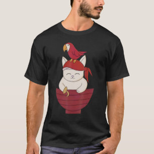 T-shirt Cute Pirate Cat Crâne 1