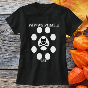 T-shirt Cute Pirate Chat Vintage Paw Personnalisé Crâne