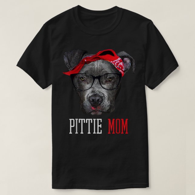 T-shirt Cute Pittie Maman Pitbull Amoureux de les chiens F (Design devant)
