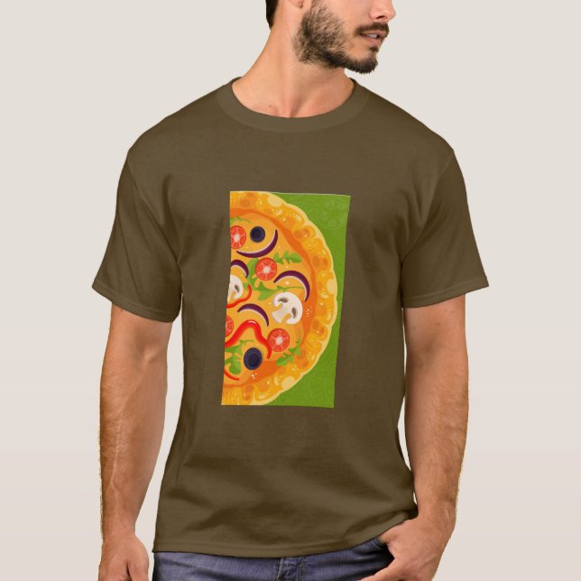 T-shirt Cute pizza amoureux nourriture colorée (Devant)