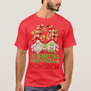 T-shirt Cute Pizza Gnome Red Buffalo Plaid Life