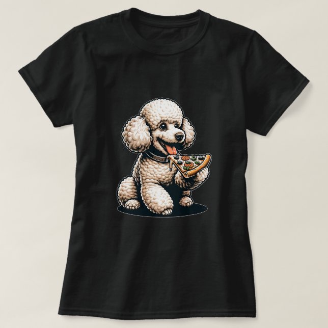 T-shirt Cute Pizza Lover Poodé Chien Chien Chiot Louveur (Design devant)