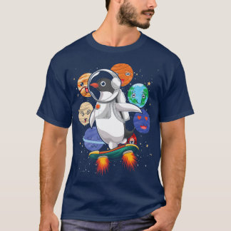 T-shirt Cute Planètes Space Zoo Animal Science Pingouin