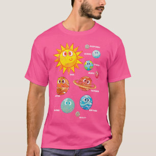 T-shirt Cute Planets Galaxy Astronome de science spatiale