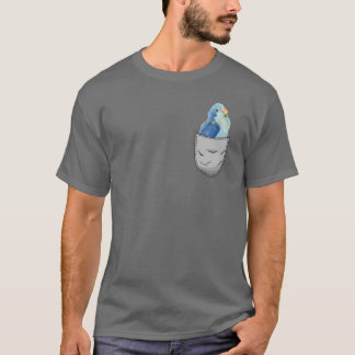 T-shirt Cute Pocket Blue Quaker Parrot Bird family friends
