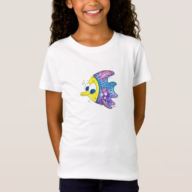 T-Shirt Cute poisson blanc coloré (Devant)