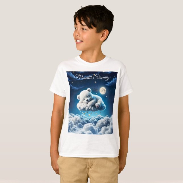 T-shirt Cute Polar ours cub beauté nuages fluffy (Devant entier)