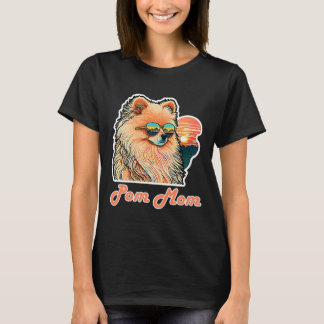 T-shirt Cute Pomeranian avec lunettes de soleil Graphique