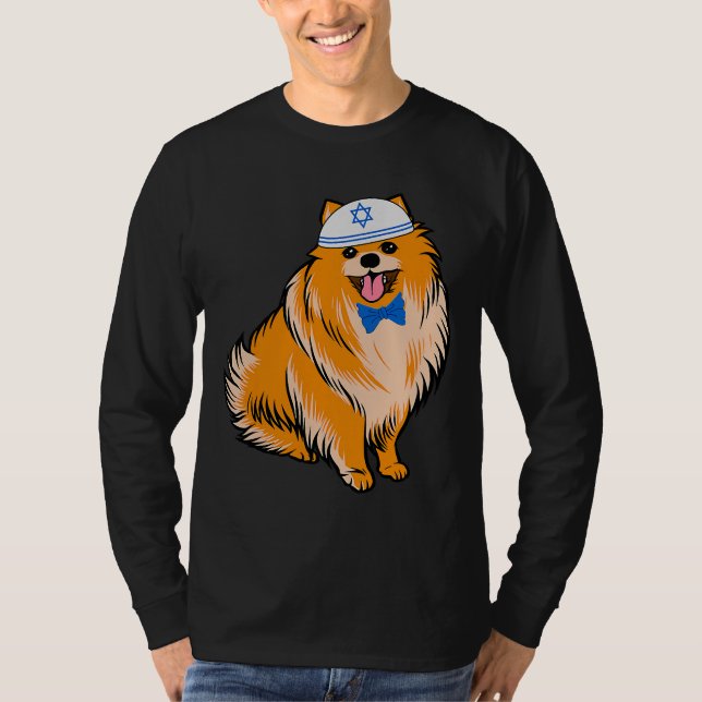 T-shirt Cute Pomeranian Hanoukka Funny Chien (Devant)