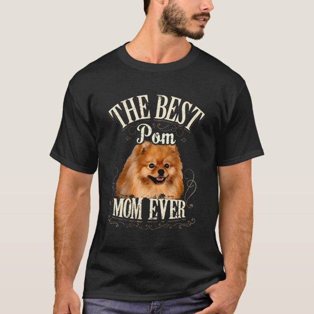 T-shirt Cute Pomeranian Le Meilleur Pom Maman Jamais Chien (Devant)