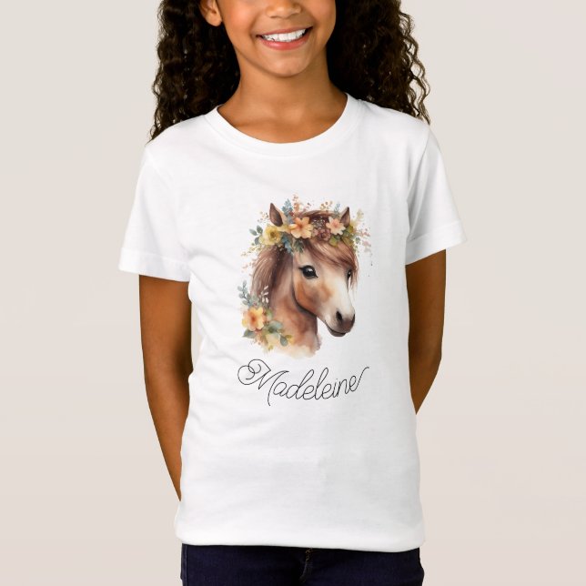 T-Shirt Cute Pony Custom Script Name Horse Equestrio (Devant)