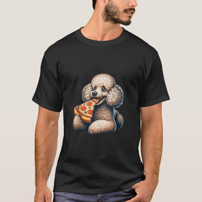 T-shirt Cute Poodé Chien Manger Pizza Puppy Débardeur (Devant)