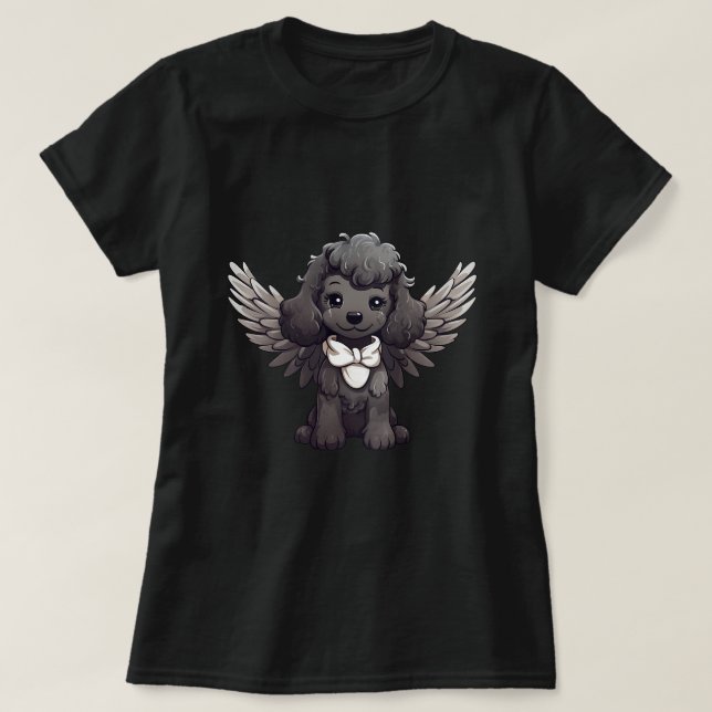 T-shirt Cute Poodle est un ange avec des ailes (Design devant)