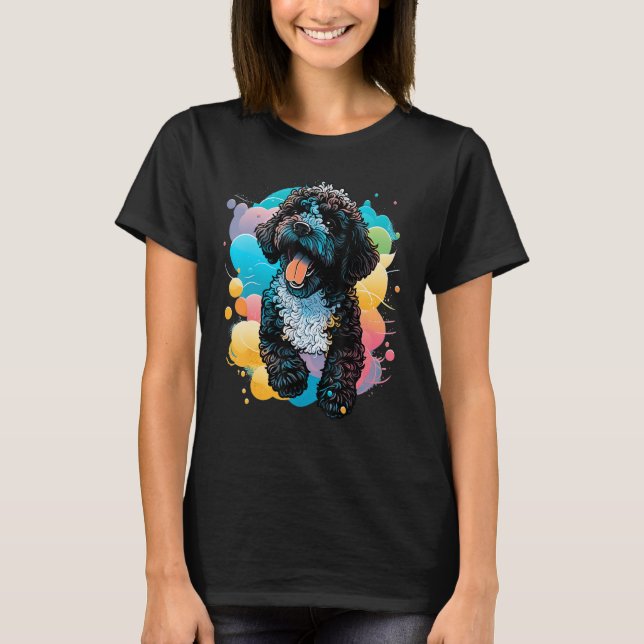 T-shirt Cute Portuguese Water Dog on Portuguese Water Dog  (Devant)
