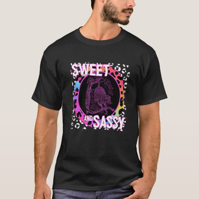 T-shirt Cute Possum 90s Nostalgia Rainbow Empreinte de léo (Devant)