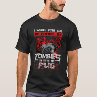 T-shirt Cute Pugs Halloween Gif de Pug zombie drôle