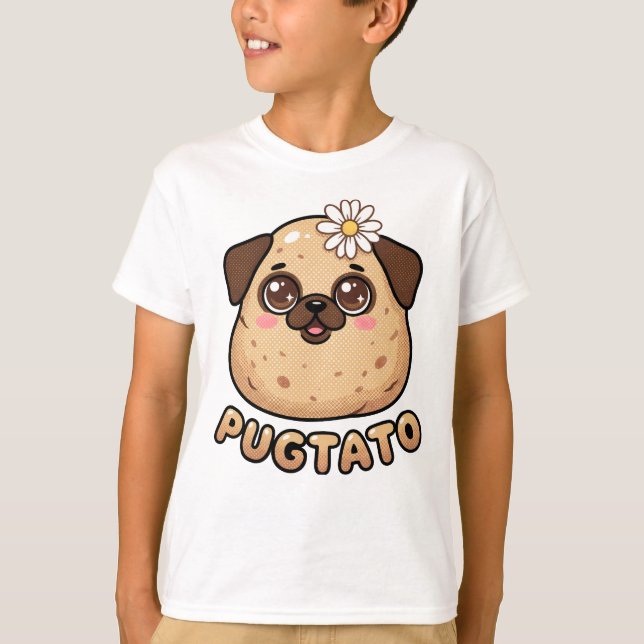 T-shirt Cute Pugtato Funny Pug Potato Pun Kawaii Kids T-Sh (Devant)