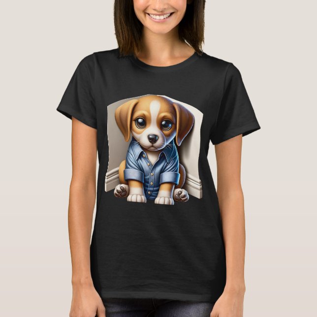 T-shirt Cute Puppy triste humeur (Devant)
