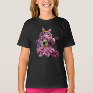 T-shirt Cute Purple Chat Rocker