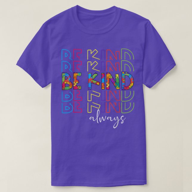 T-shirt Cute Puzzle Piece Kindness Autism Awareness Month  (Design devant)