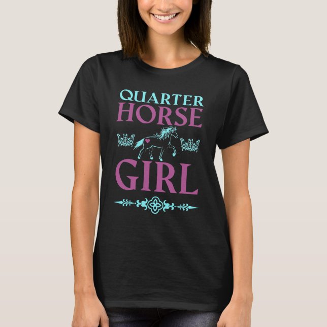 T-shirt Cute Quarter Horse Girl (Devant)