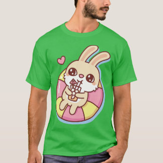 T-shirt Cute Rabbit g Sur le flotteur de la piscine Vibes