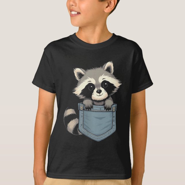 T-shirt Cute Raccoon Cket Funny For Mens Womens Kids Racco (Devant)