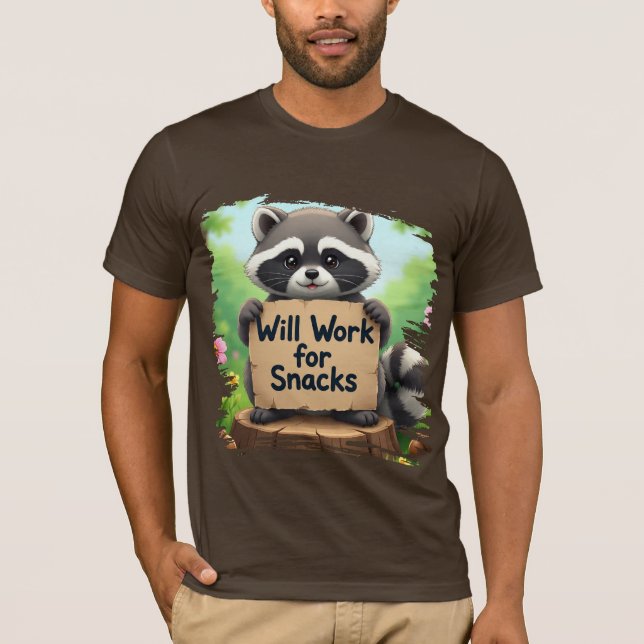 T-shirt cute raccoon design with funny qoute   (Devant)