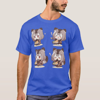 T-shirt Cute Raccoon mangez n'importe quoi d'anime