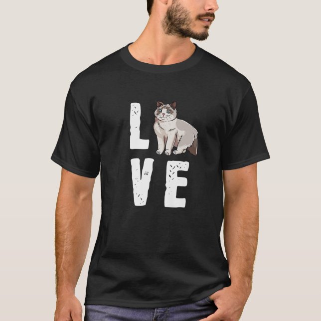 T-shirt Cute Ragdoll Design Chat - Aimer Ma Ragdoll (Devant)