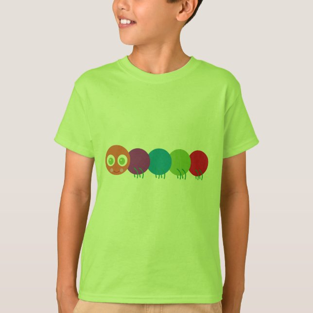 T-shirt Cute Rainbow Caterpillar (Devant)
