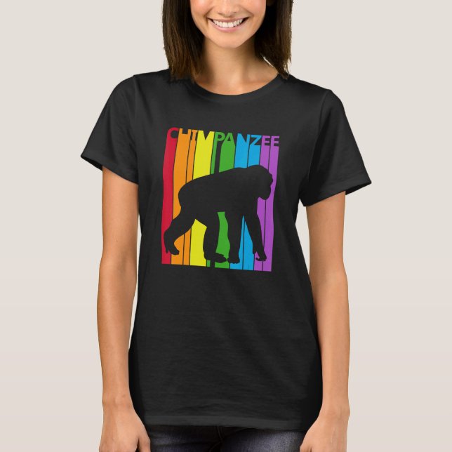 T-shirt Cute Rainbow Chimpanzee animal (Devant)