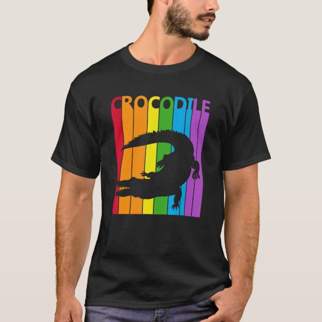 T-shirt Cute Rainbow Crocodile animal (Devant)