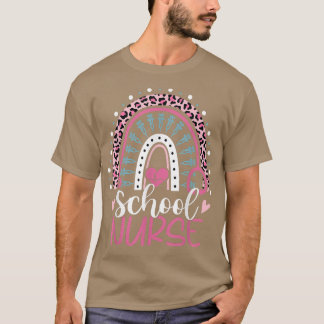 T-shirt Cute Rainbow Empreinte de léopard école infirmière