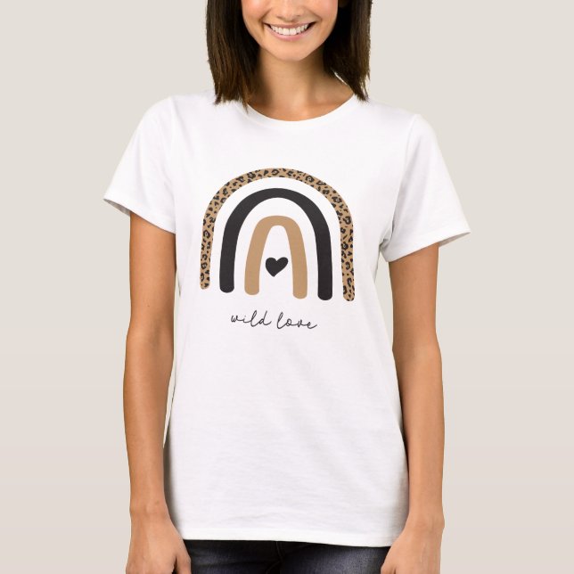 T-shirt Cute Rainbow Leopard Motif (Devant)