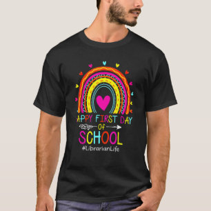 T-shirt Cute Rainbow Librarian Vie Heureux Premier Jour De