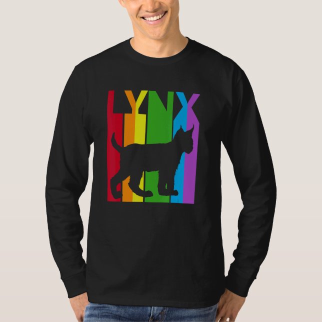 T-shirt Cute Rainbow Lynx Cat Animal (Devant)