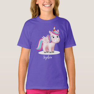 T-shirt Cute Rainbow Magique Unicorn personnalisable