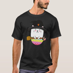 T-shirt Cute Rainbow Mermaid Chat Halloween Witch Casquett