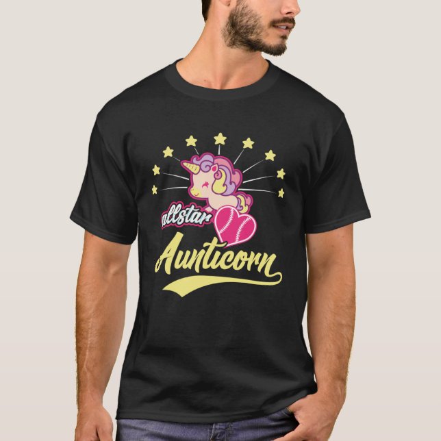 T-shirt Cute Rainbow Pastel Allstar Aunticorn Unicorn Hear (Devant)