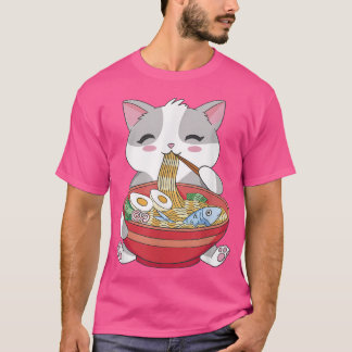 T-shirt Cute Ramen Chat Cool Retro Amusant Bizarre bizarre