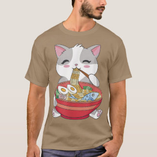 T-shirt Cute Ramen Kawaii Chat Soft Girl Otaku