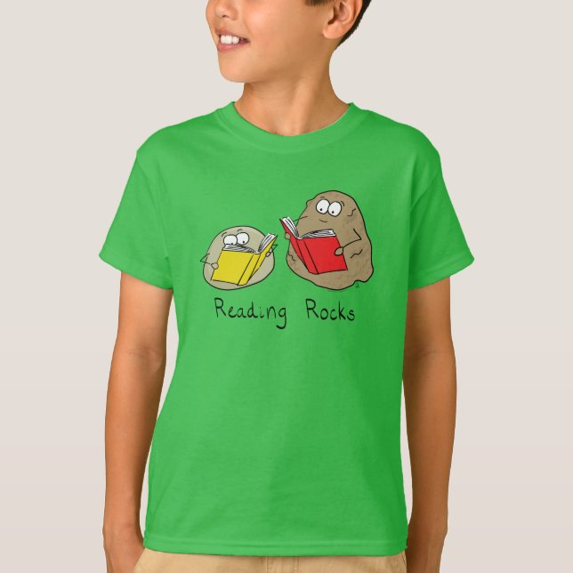 T-shirt Cute Reading Rocks Librairie Book Lovers (Devant)