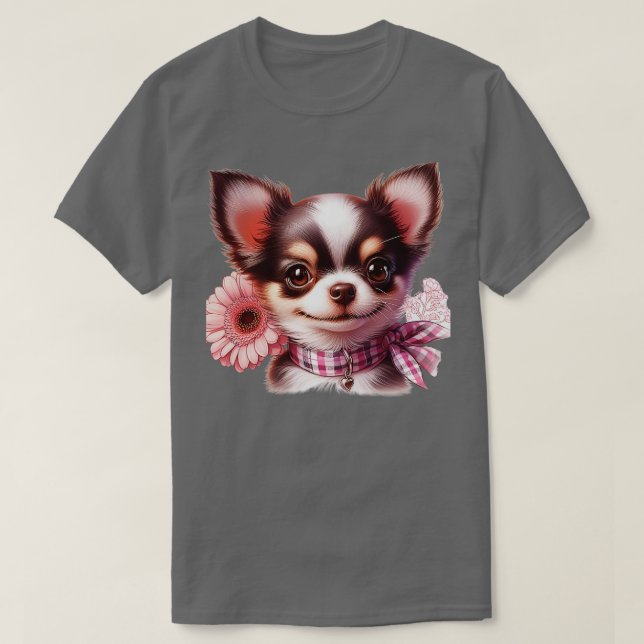 T-shirt Cute réaliste Chihuahua Croquis 1 (Design devant)