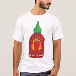 T-shirt Cute Red Chili poivron épicé Sauce bouteille