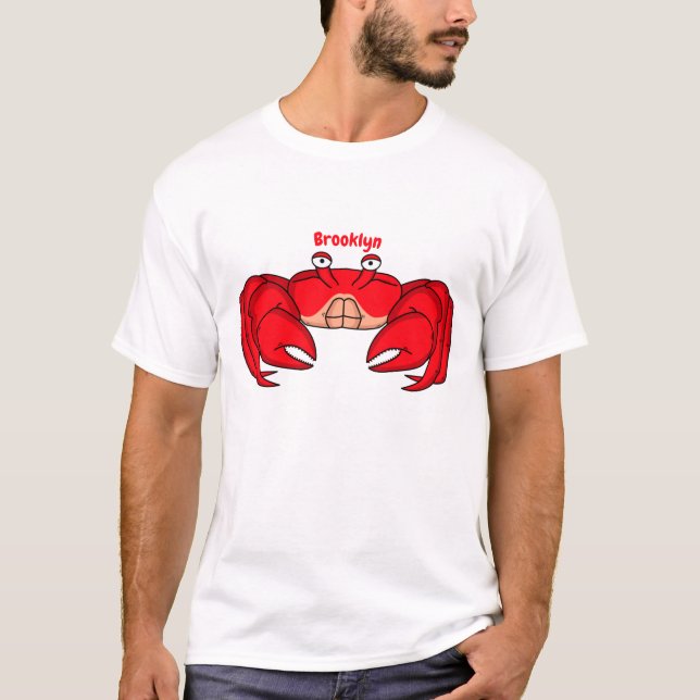 T-shirt Cute red crab cartoon illustration (Devant)