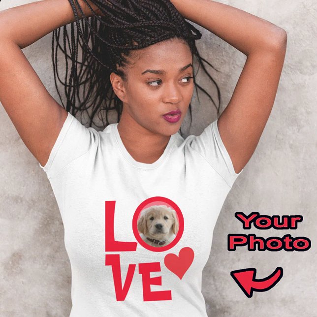 T-shirt  Cute Red Dog Mom Puppy Love Personalized Photo (Créateur téléchargé)