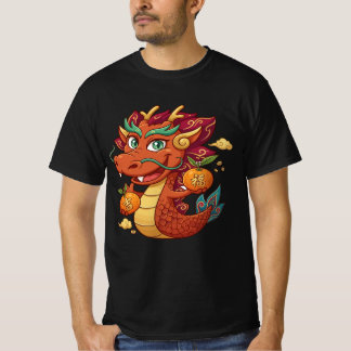 T-shirt Cute Red Dragon Vector Clipart | Nouvel An Chinois